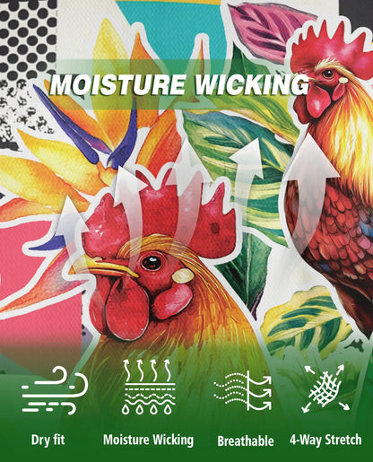 Rooster Tropical Polo Shirt – Colorful Farm Print | Netecom