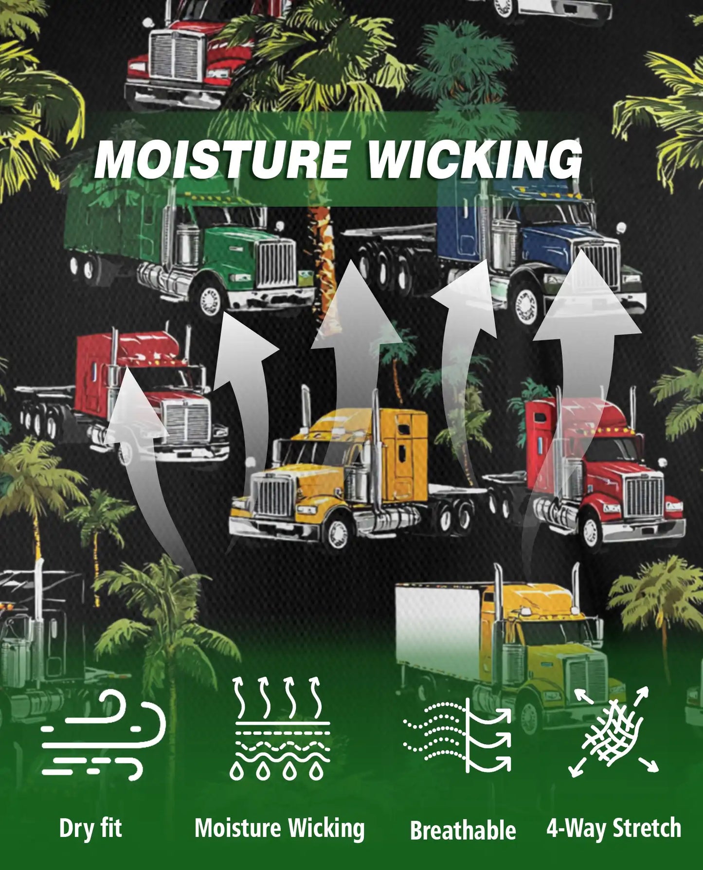 Truck Pattern Hawaiian Polo Shirt | Netecom