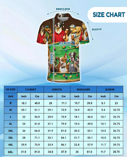 Billiard Vintage Dogs Polo Shirt for Men – Funny Pool Player Style | Netecom