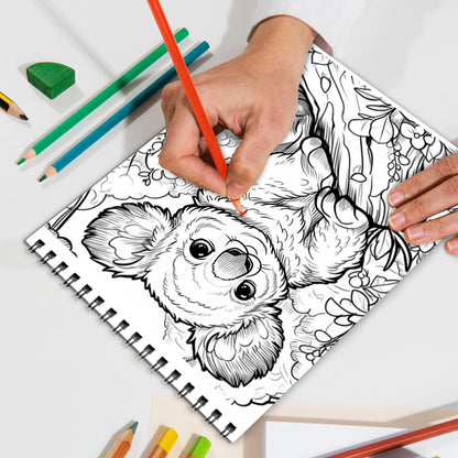 Wild Animals Spiral Bound Coloring Book, Majestic Wild Animals for a Safari Adventure, Ideal for Wildlife Enthusiasts and Nature Lovers