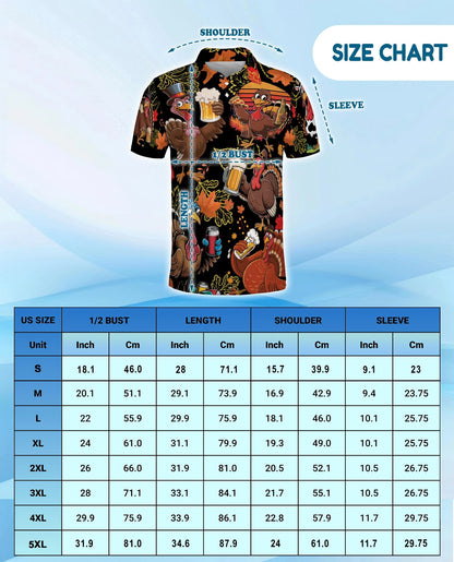 Funny Thanksgiving Turkey Polo Shirt for Men – Holiday Pattern Style | Netecom