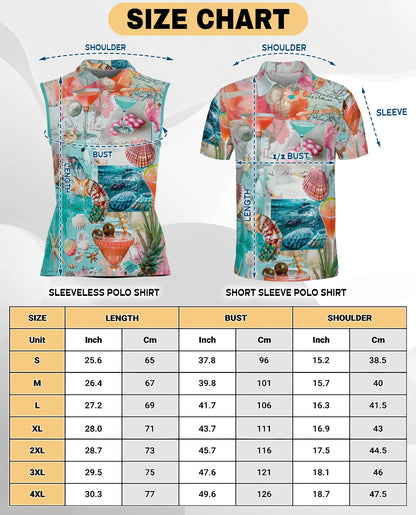 Cocktail Beach Summer Sleeveless Polo Shirt for Women | Netecom
