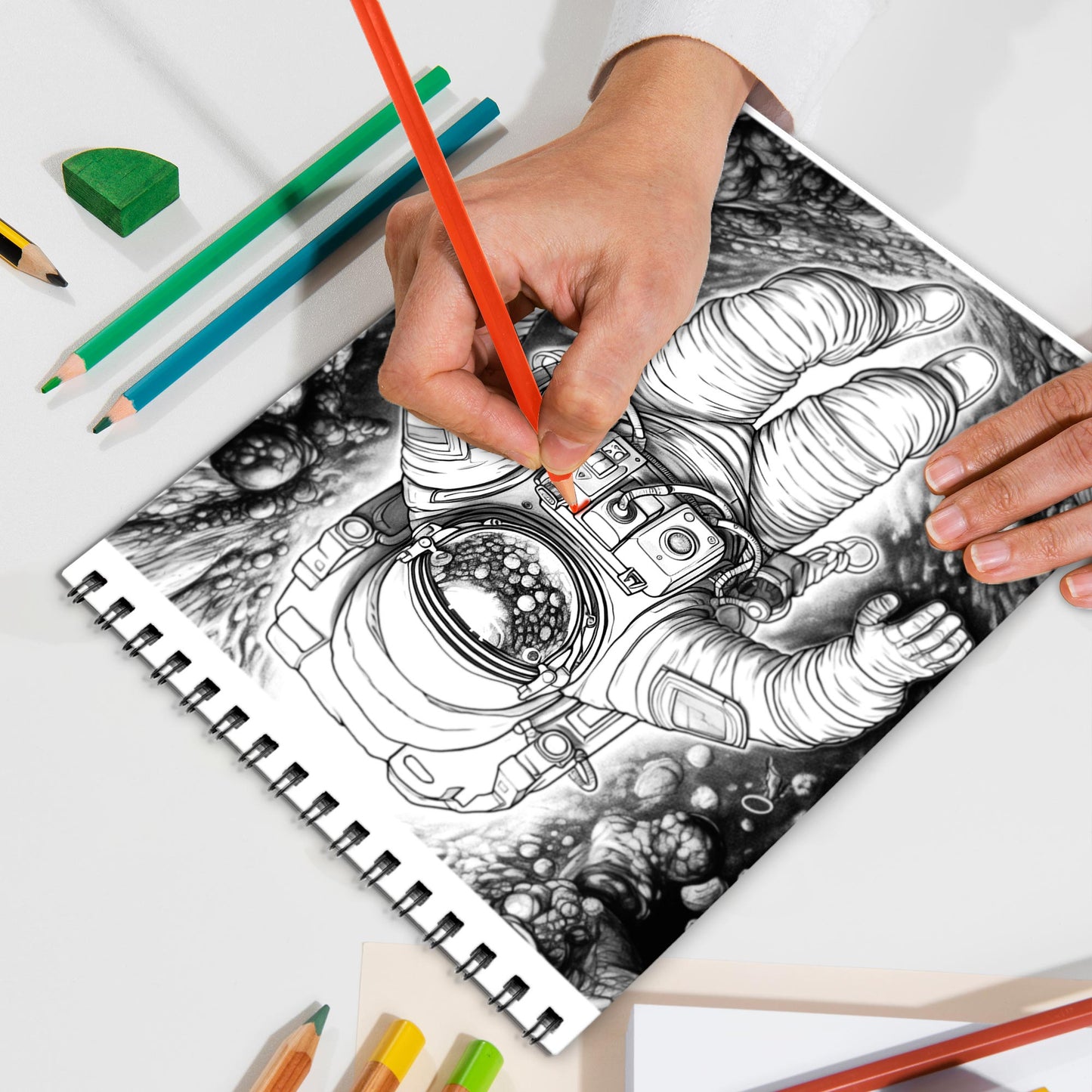 Space Spiral Bound Coloring Book, Cosmic Space Adventures for a Stellar Art Experience, Great for Space Enthusiasts and Sci-Fi Fans