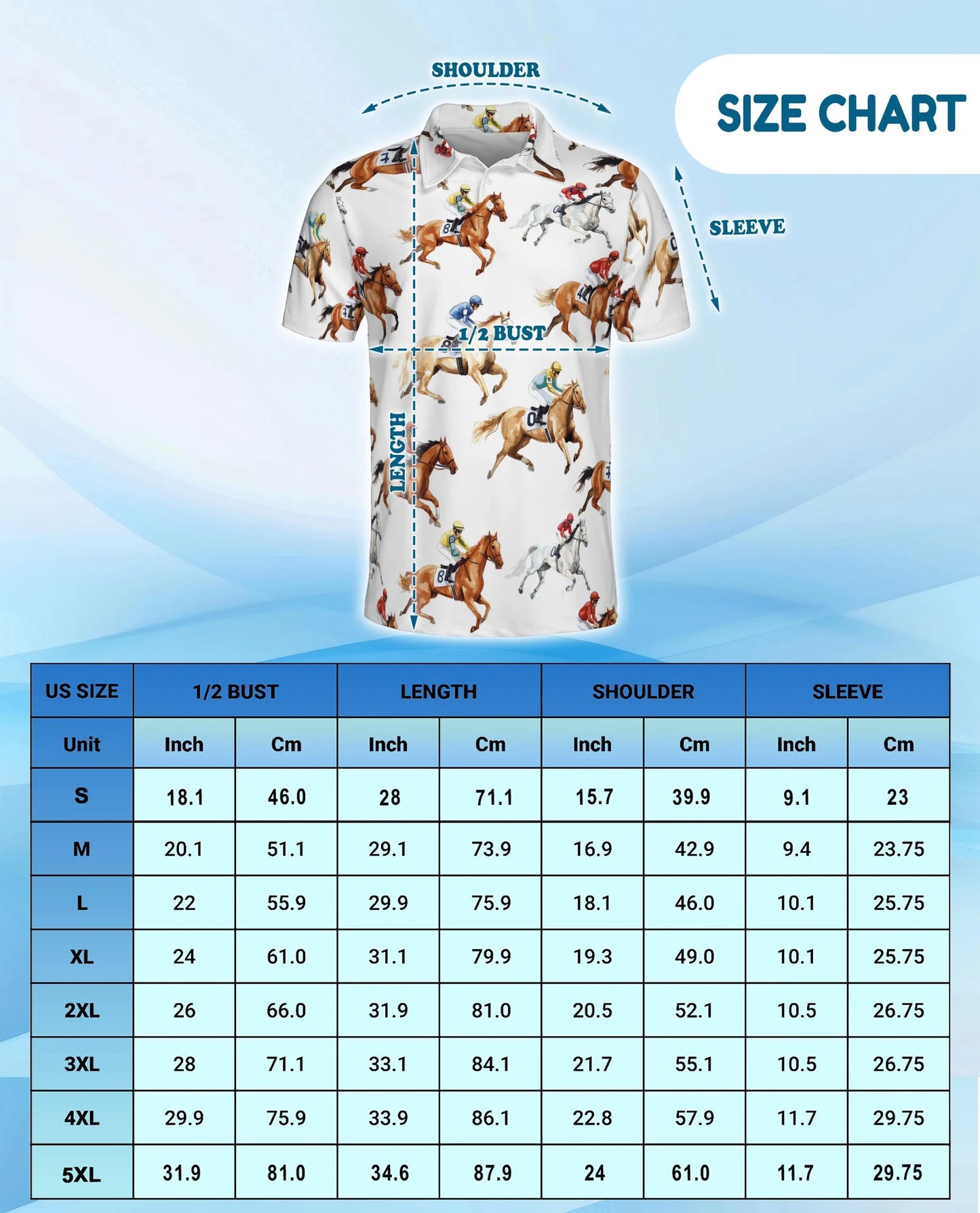 Equestrian Pattern Polo Shirt for Men – Classic Horse Lover Style | Netecom