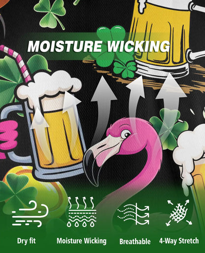Funny Flamingo St Patrick 3D Polo Shirt for Men – Irish Beer Party Style | Netecom