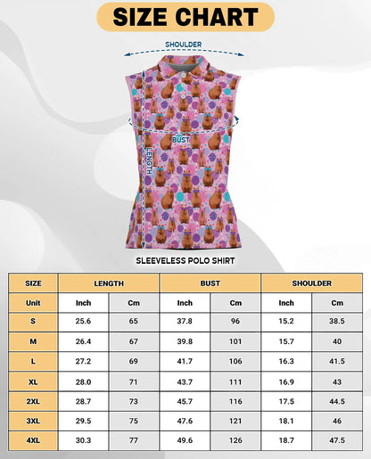Cute Cartoon Capybara Seamless Pattern Polo Shirt for Women | Netecom