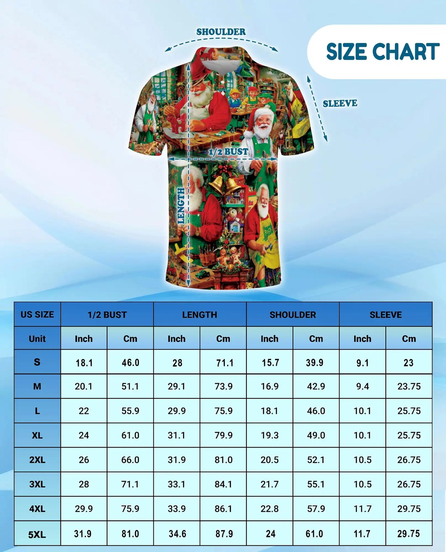 Santa Workshop 3D Polo Shirt for Men | Netecom