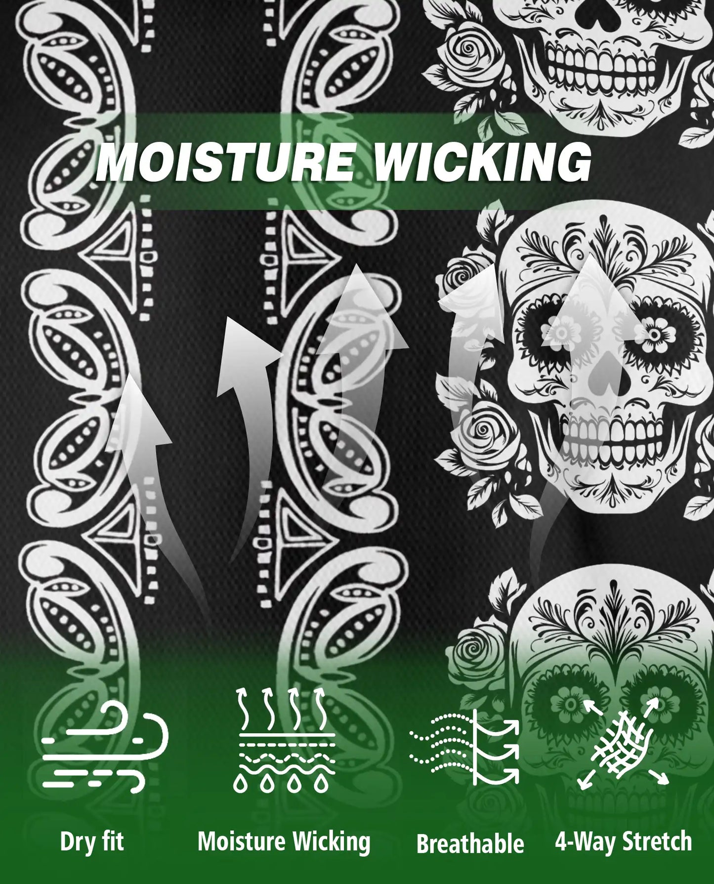 Sugar Skull Polo Shirt – Black Gothic Floral Print | Netecom