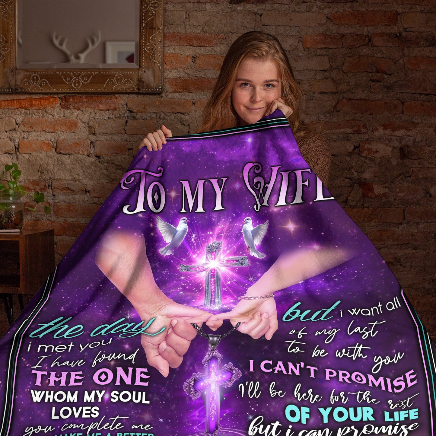Netecom Personalized To My Wife Blanket from Husband, I Love You Forever and Always Throw Blanket for Couch, Bed or Sofa, Romantic Gift for Wife, Wedding Anniversary or Valentine’s Day Present