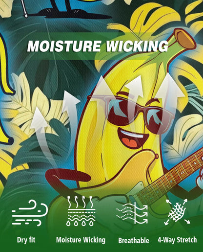 Tropical Banana Party-Polo Shirt Fun Cartoon Fruit Print | Netecom