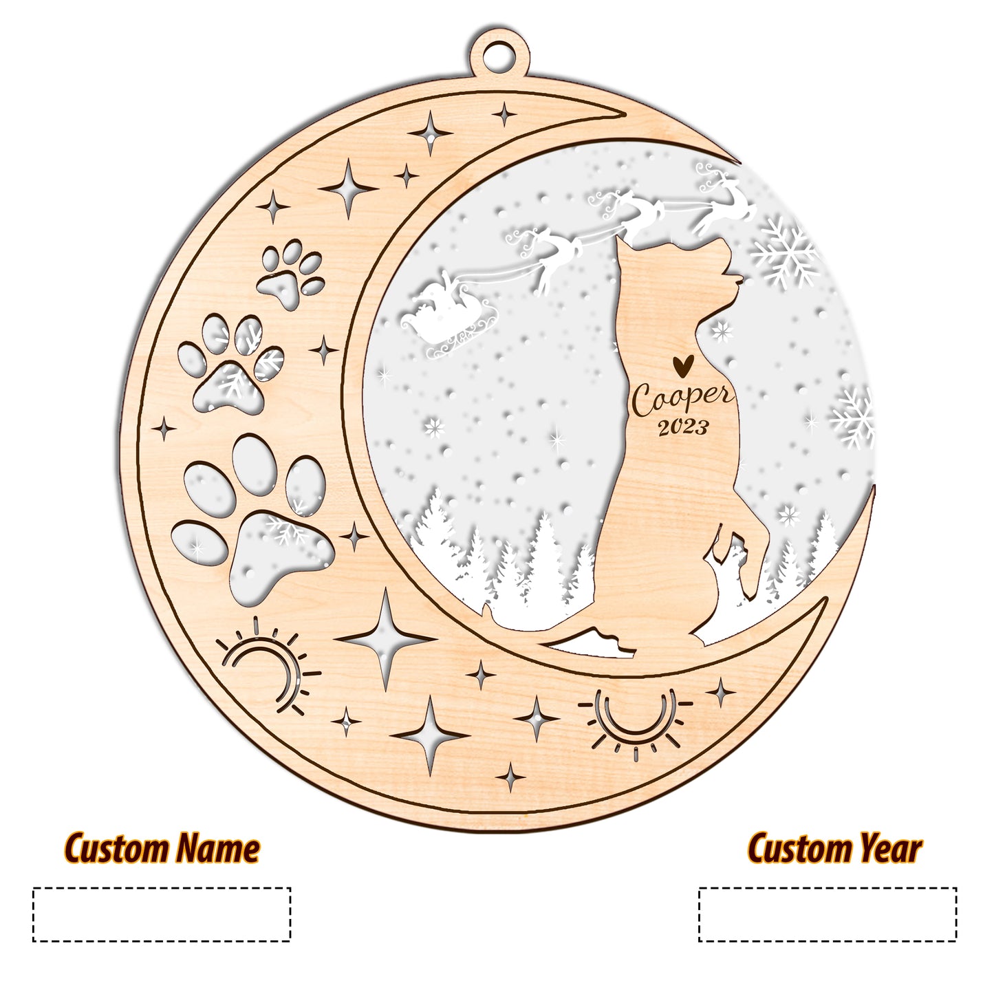 Netecom American Staffordshire Terrier Dog Memorial Suncatcher Personalized Dog Christmas Ornament, Bereavement Gifts for Loss of Pet, Dog Death Sympathy Gifts Pet Loss Sun Catchers, Dog Grief Gift