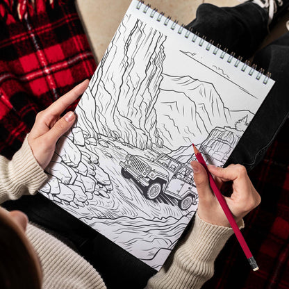 Canyon Landscape Spiral Bound Coloring Book, Discover the Beauty of Nature's Masterpieces with 30 Exquisite Coloring Pages that Showcase the Majestic Canyons and their Unique Features