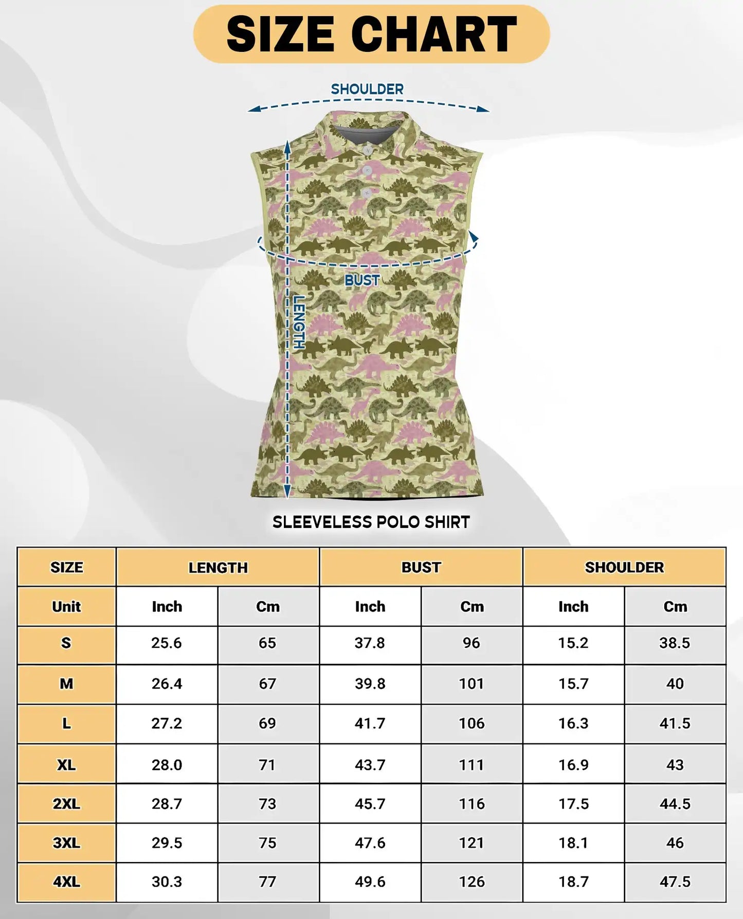 Cute Dinosaur Pattern Sleeveless Polo Shirt for Women | Netecom