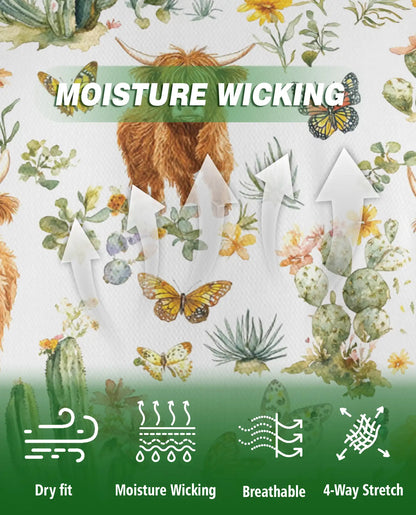 Highland Cow Cactus Polo Shirt – Cute Western Style | Netecom