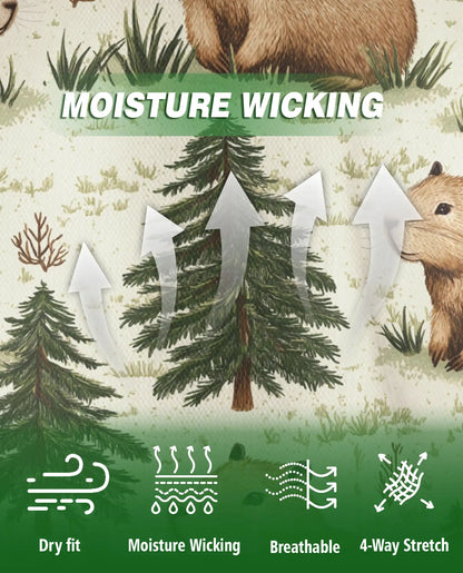 Capybara Forest 3D Polo Shirt for Men – Cute Woodland Animal Style | Netecom