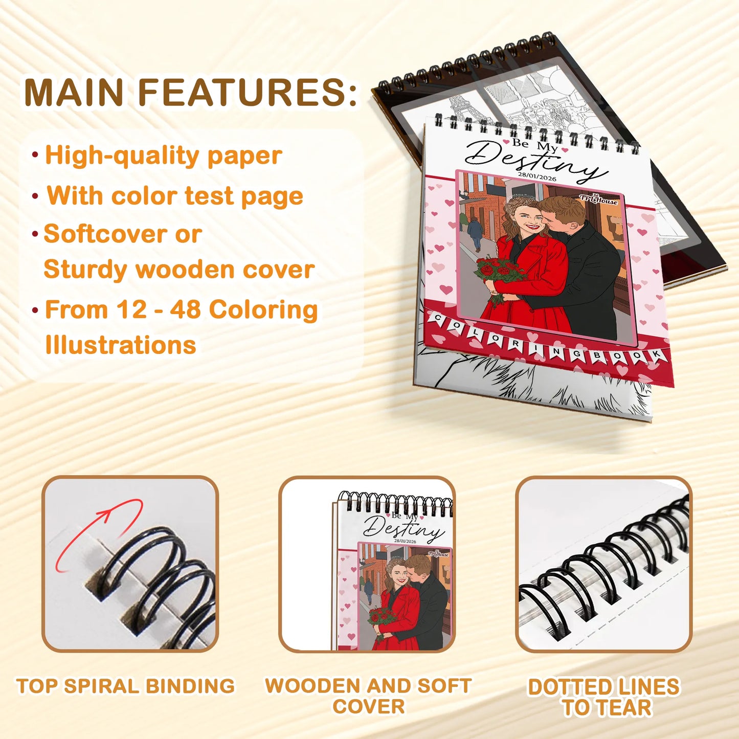 Custom Photo Coloring Book for Couples, Personalized Love Memory Gift