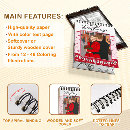 Custom Photo Coloring Book for Couples, Personalized Love Memory Gift