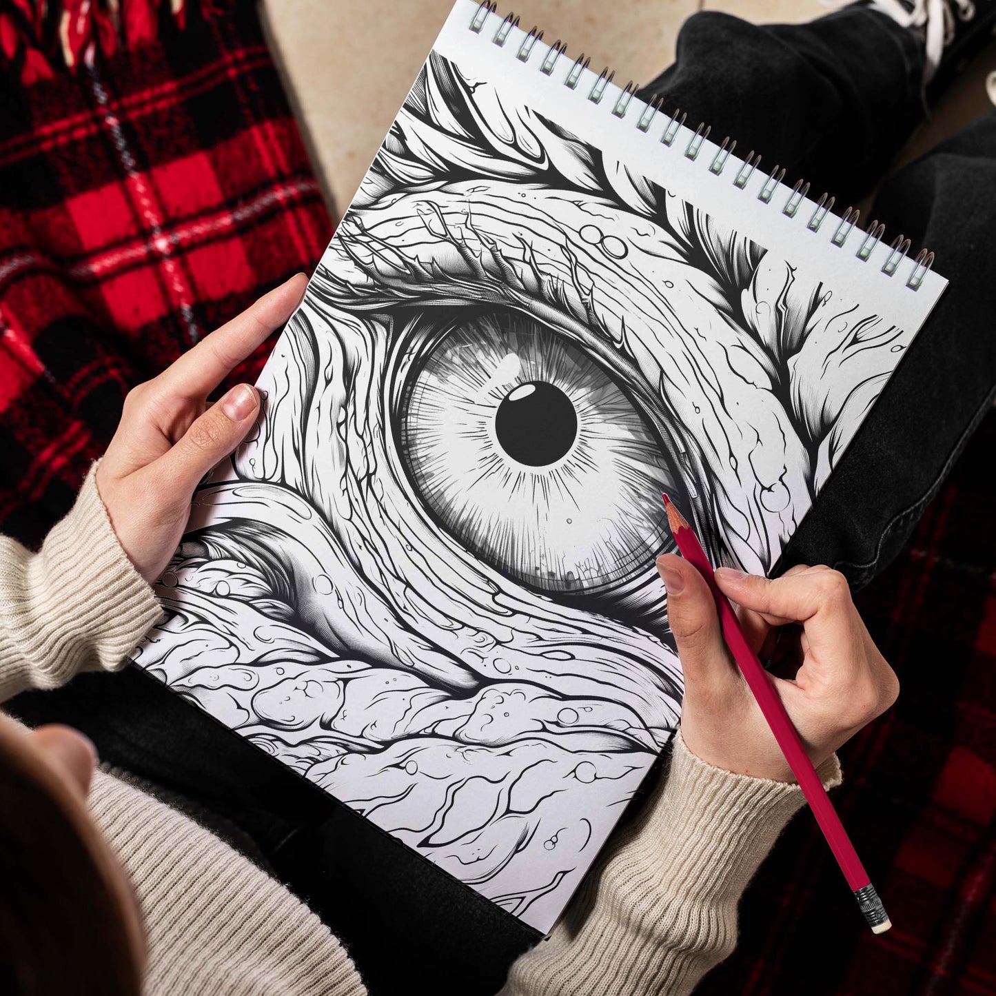 Monster Eyes Spiral Bound Coloring Book, Dive into the Monster Eyes Coloring Book with 30 Captivating and Spooky Illustrations