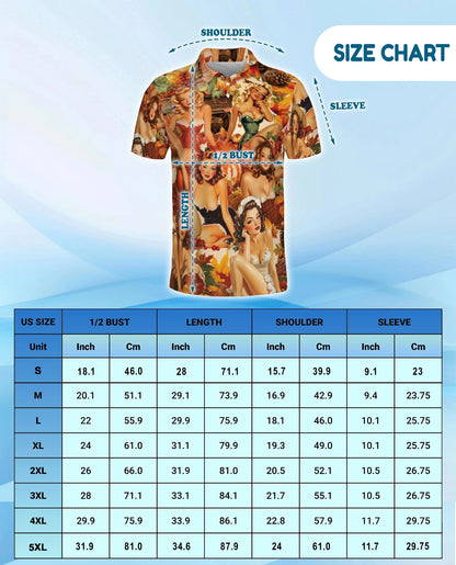 Autumn Sweet Girl Polo Shirt for Men – Fall Seasonal Style | Netecom
