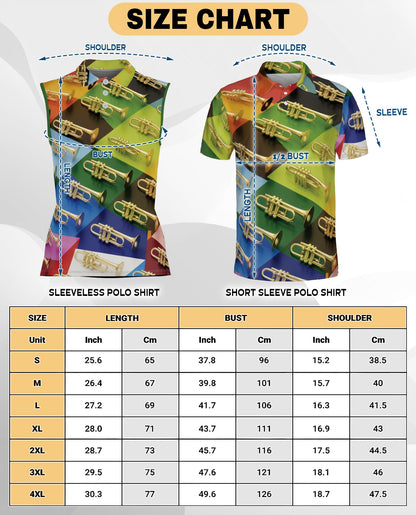 Musical Instrument Sleeveless Polo Shirt for Women | Netecom
