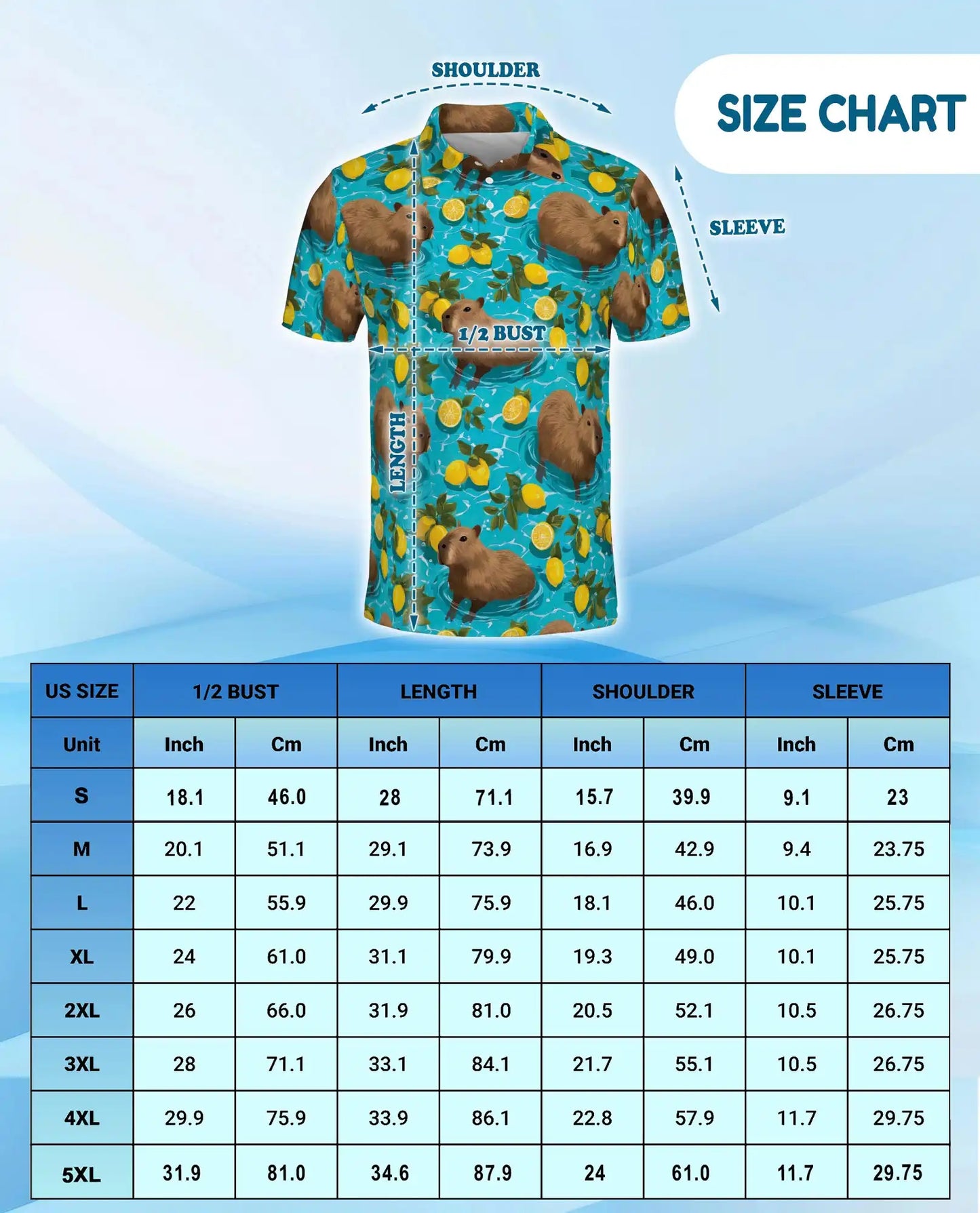 Capybara Polo Shirt for Men-  Pool Summer Animal Tropical r Shirt | Netecom