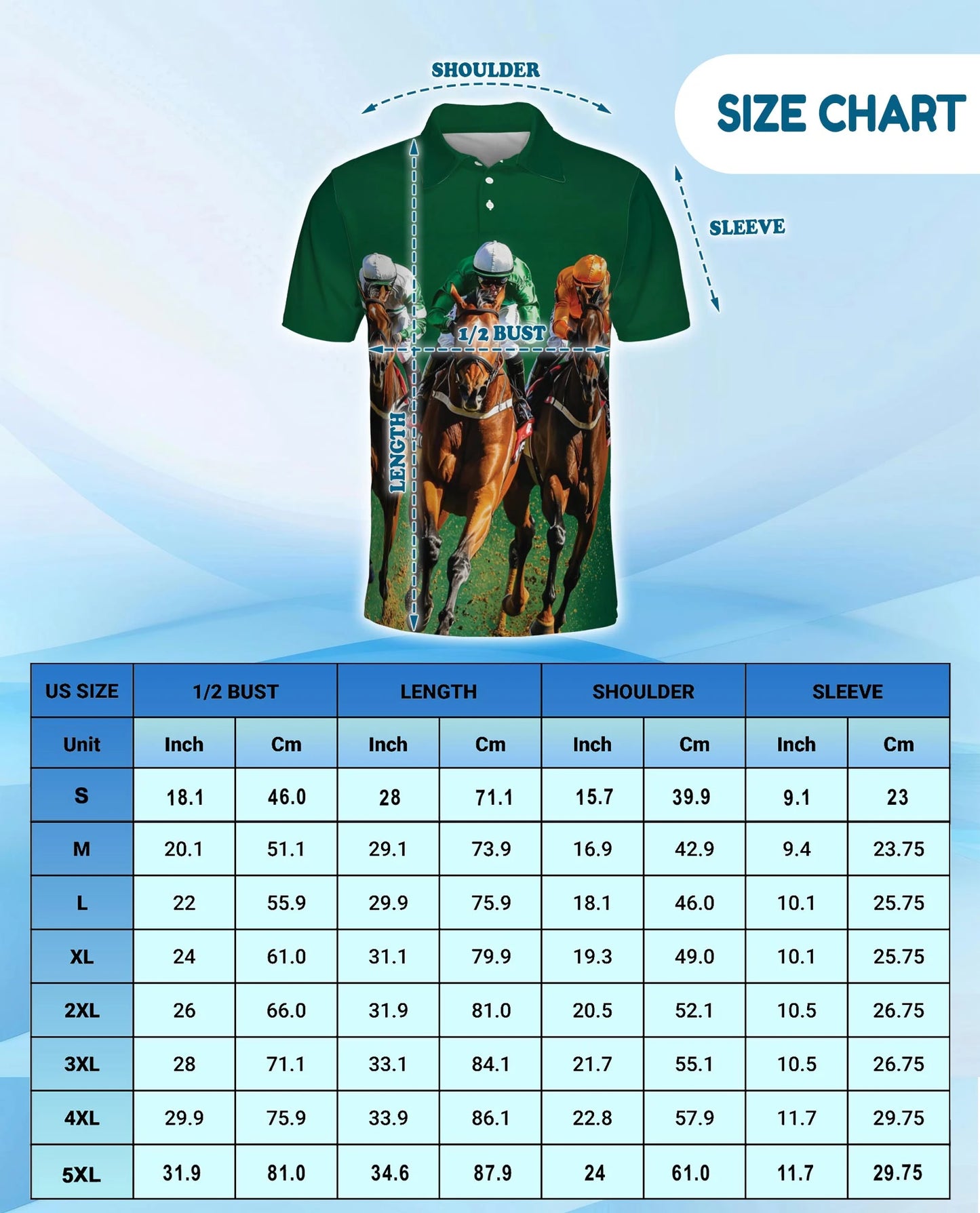 Green Horse Racing Polo Shirt for Men – Equestrian Sport Style | Netecom