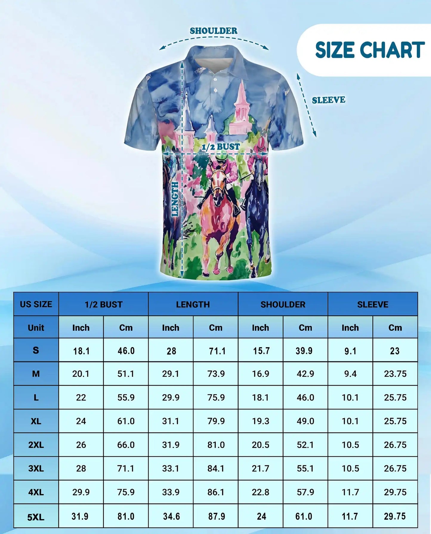 Horse Racing Art Polo Shirt – Colorful Derby Style | Netecom