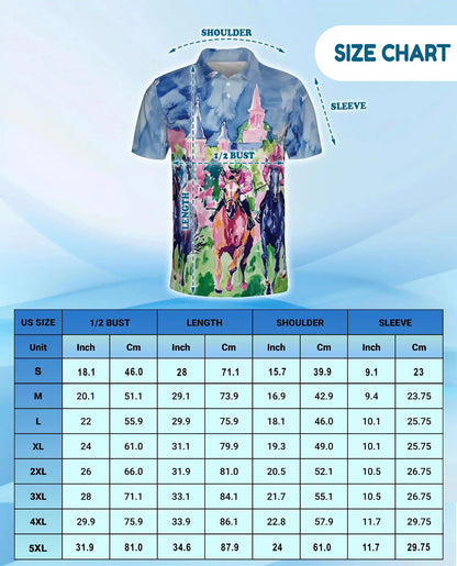 Horse Racing Art Polo Shirt – Colorful Derby Style | Netecom