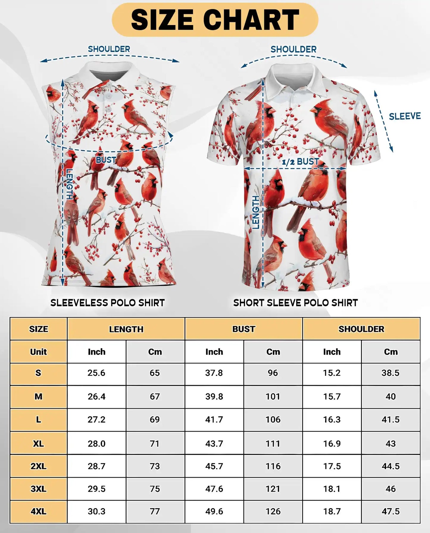 Cardinal Bird Sleeveless Polo Shirt for Women – Elegant Wildlife Nature Style | Netecom
