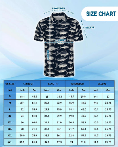 Fish Pattern Polo Shirt for Men – Coastal Ocean Style | Netecom