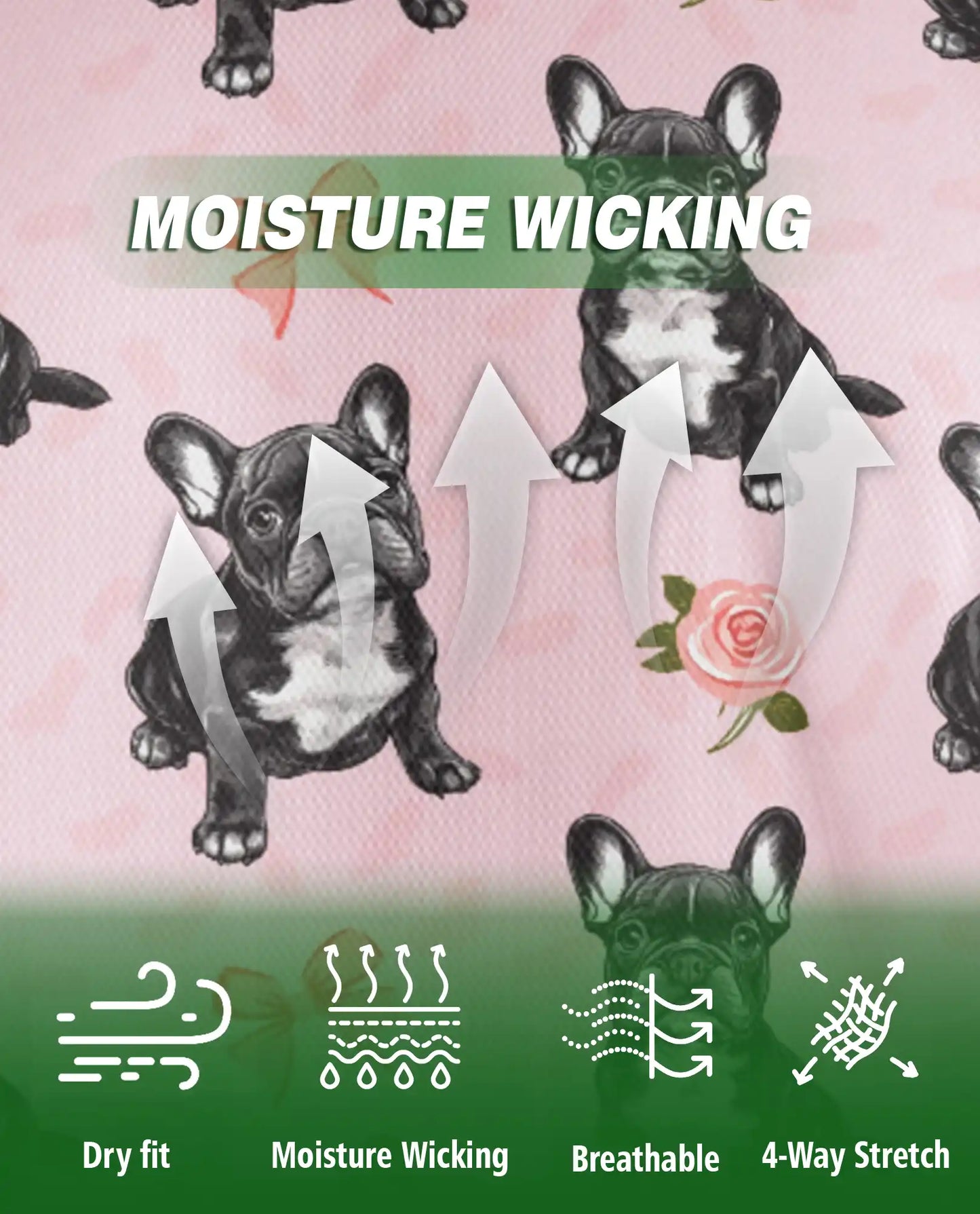 French Bulldog Rose Pattern Polo Shirt | Netecom