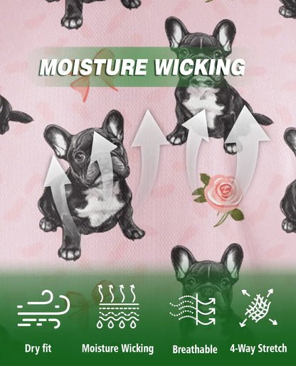 French Bulldog Rose Pattern Polo Shirt | Netecom