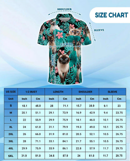 Siamese Cat Tropical Polo Shirt | Netecom