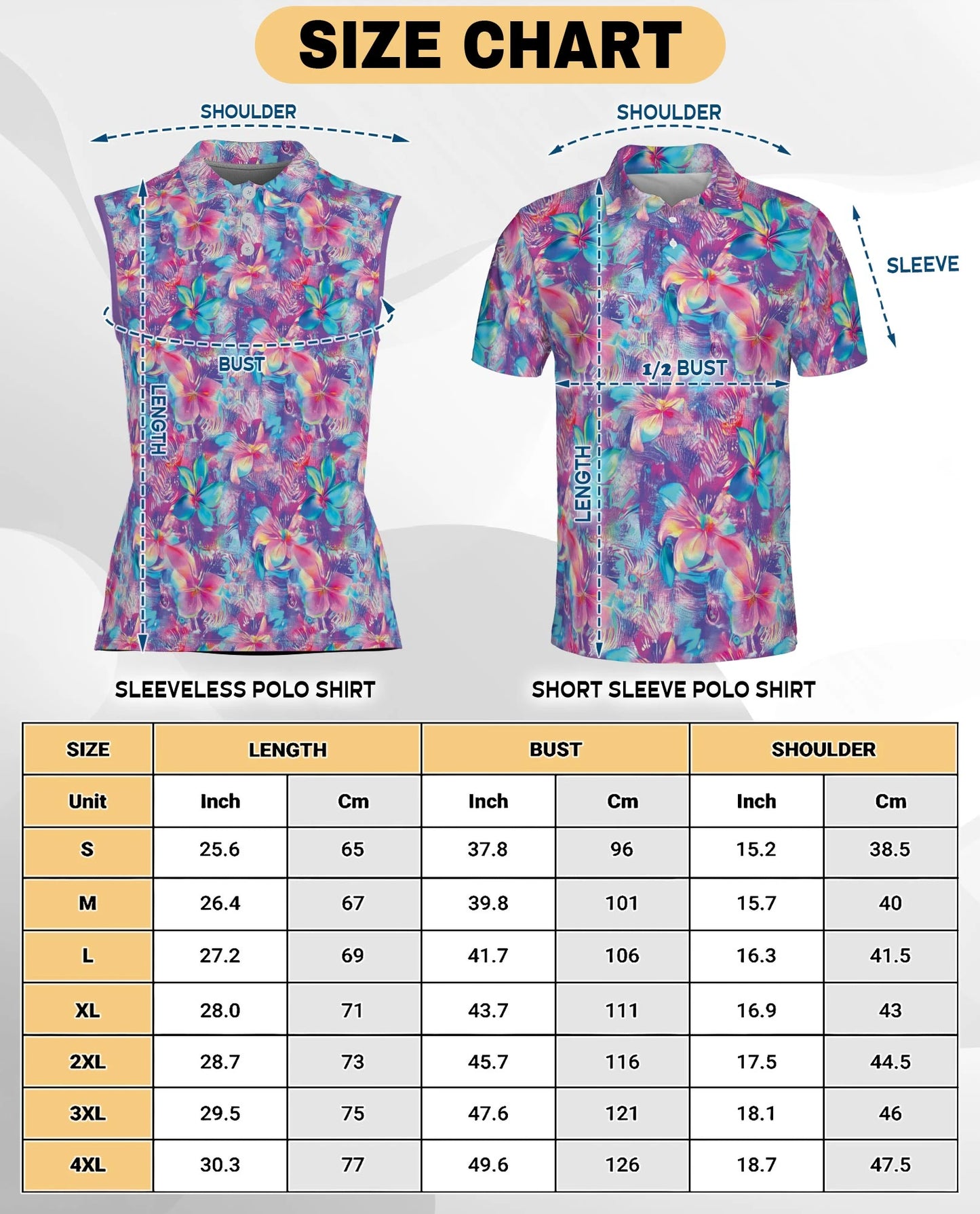Neon Flower Sleeveless Polo Shirt for Women | Netecom