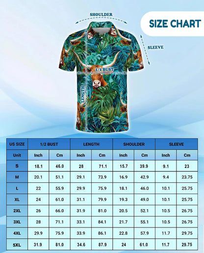 Texas Longhorn Tropical Polo Shirt - Western Jungle Style | Netecom