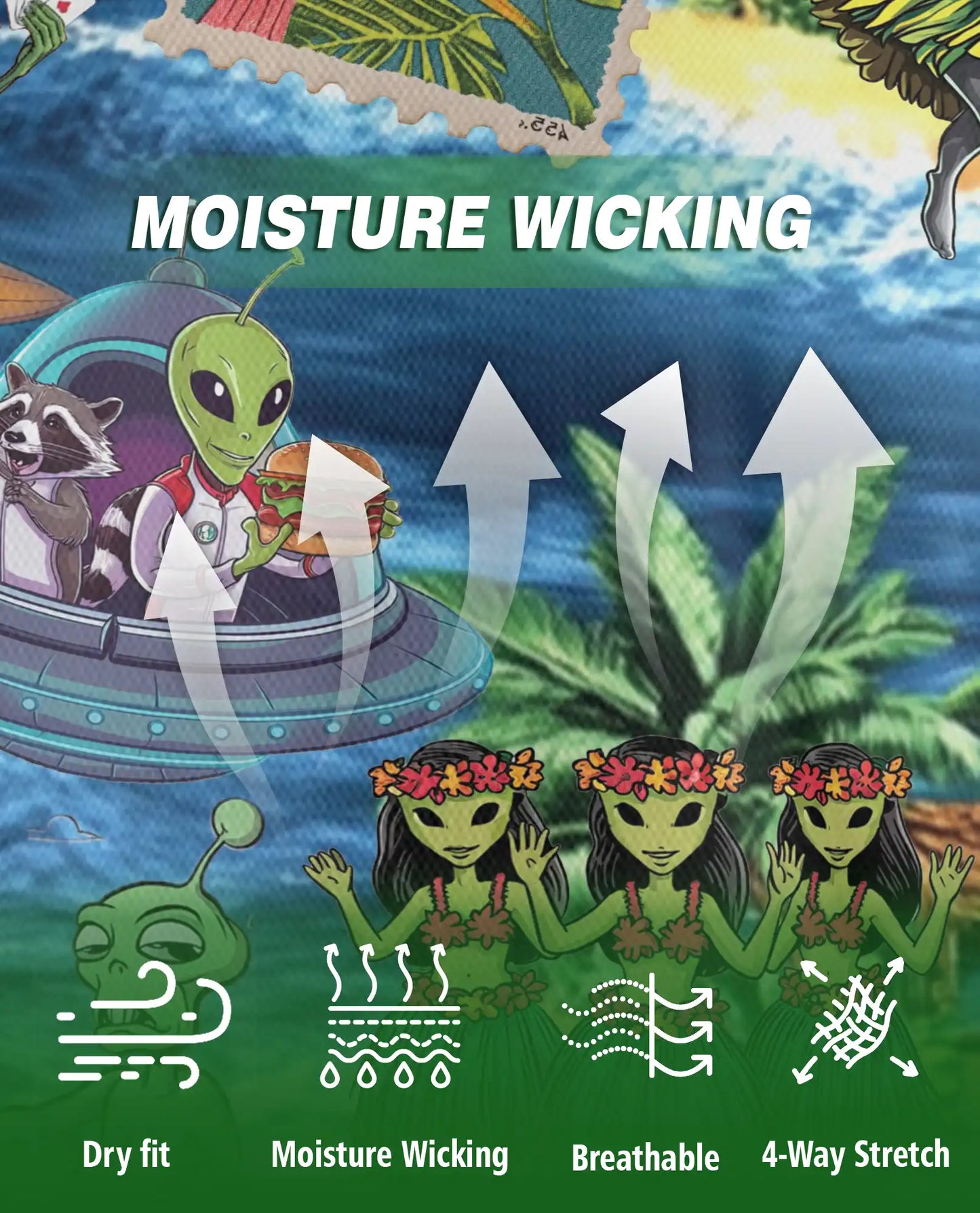 Alien Tropical Beach Polo Shirt | Netecom