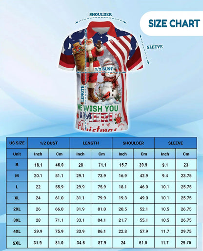 Patriotic Santa Polo Shirt - American Christmas Style | Netecom