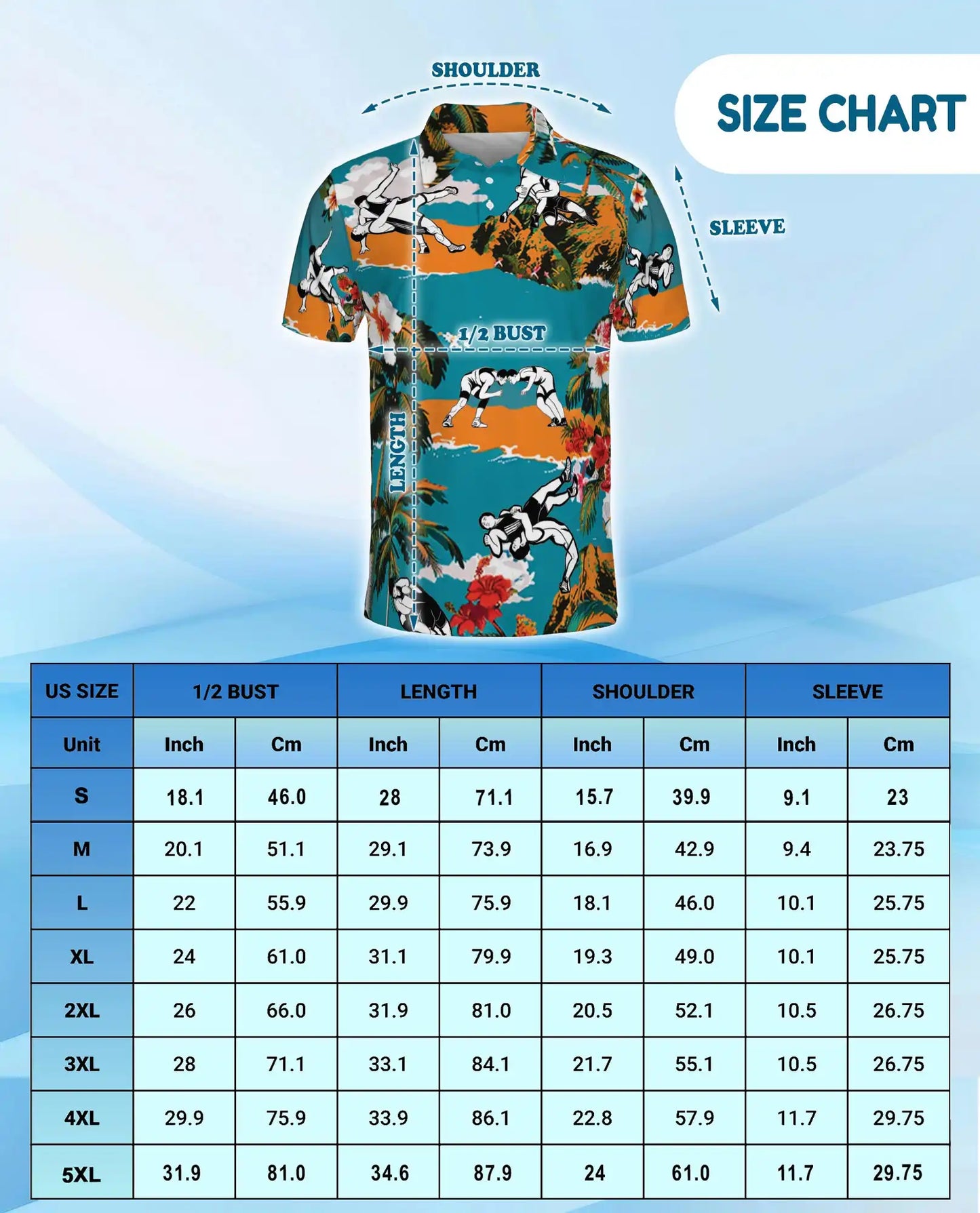 Wrestling Tropical Polo Shirt - Hawaiian Wrestler Beach Sports Design | Netecom