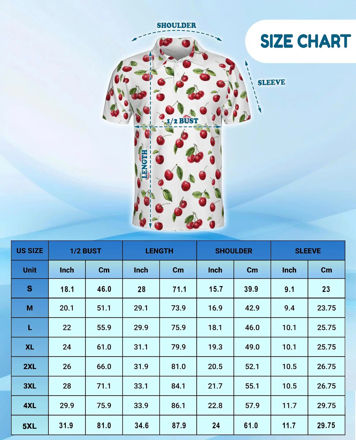 Cherry Polo Shirt - Sweet Summer Fruit Pattern Style | Netecom