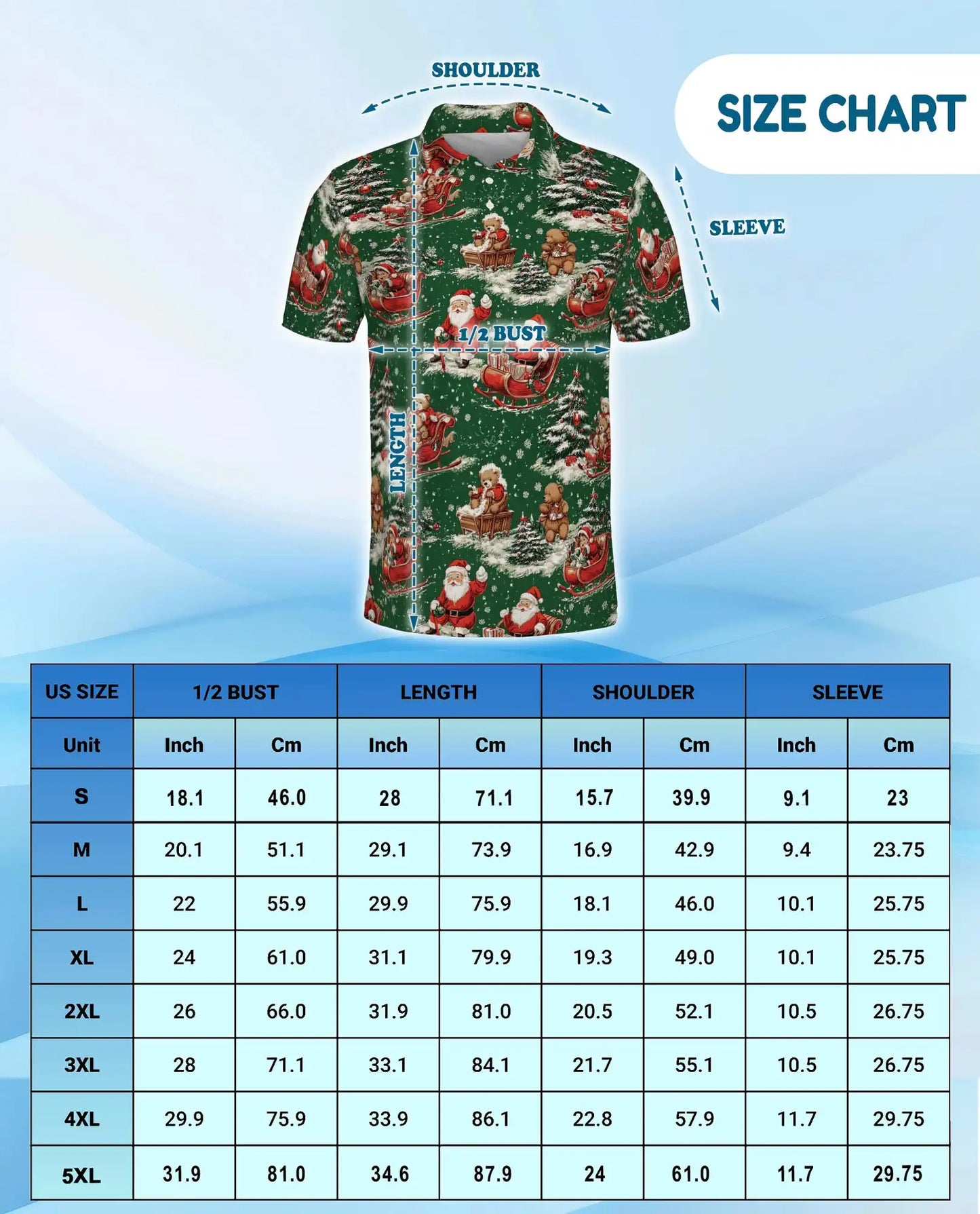 Vintage Santa Christmas 3D Polo Shirt for Men – Retro Holiday Winter Style | Netecom
