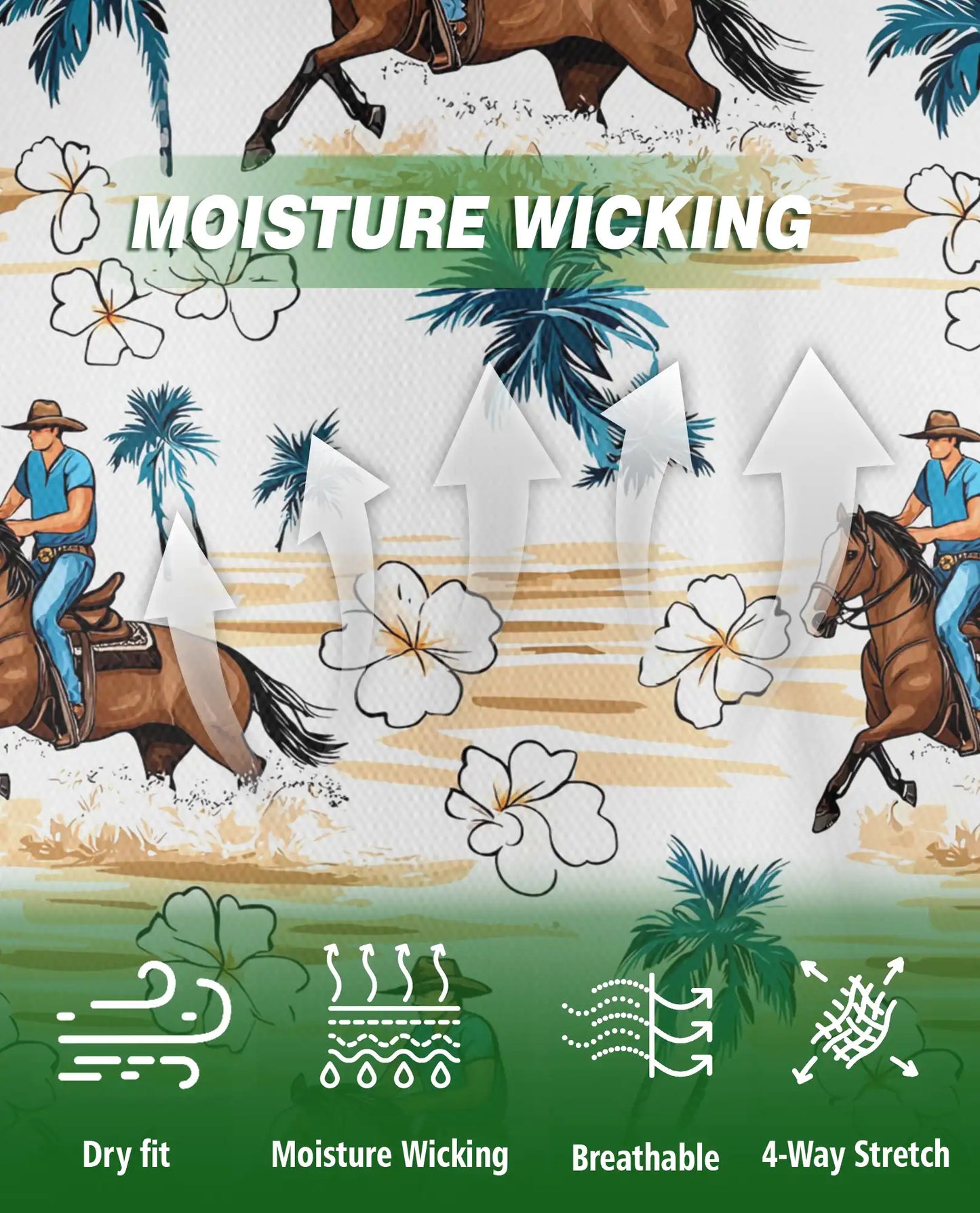 Cowboy Horse Hawaiian 3D Polo Shirt for Men | Netecom