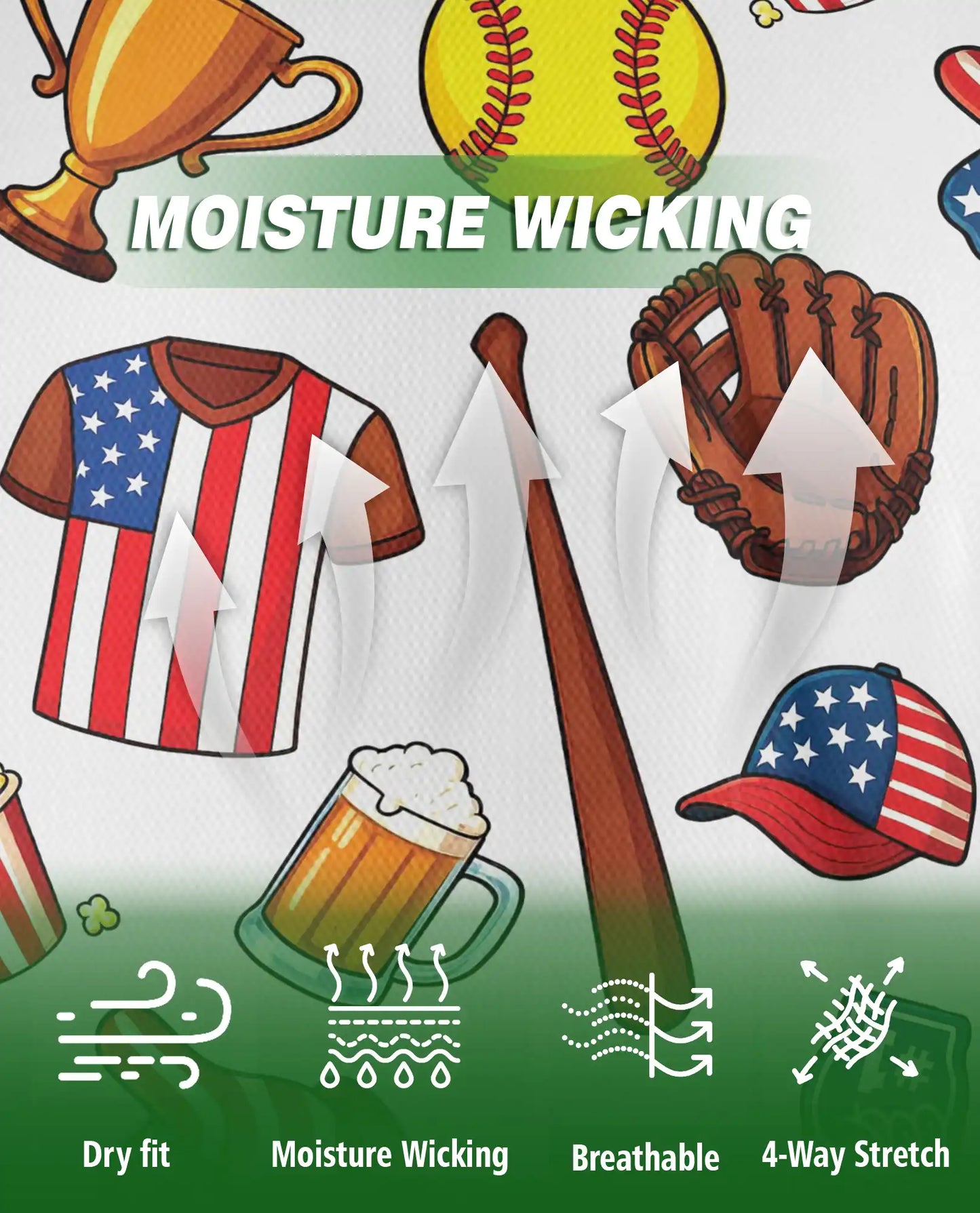 Patriotic Softball Polo Shirt for Men- USA Softball Game Day | Netecom