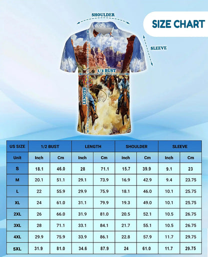 Western Rodeo Polo Shirt for Men - Cowboy Horse Riding | Netecom