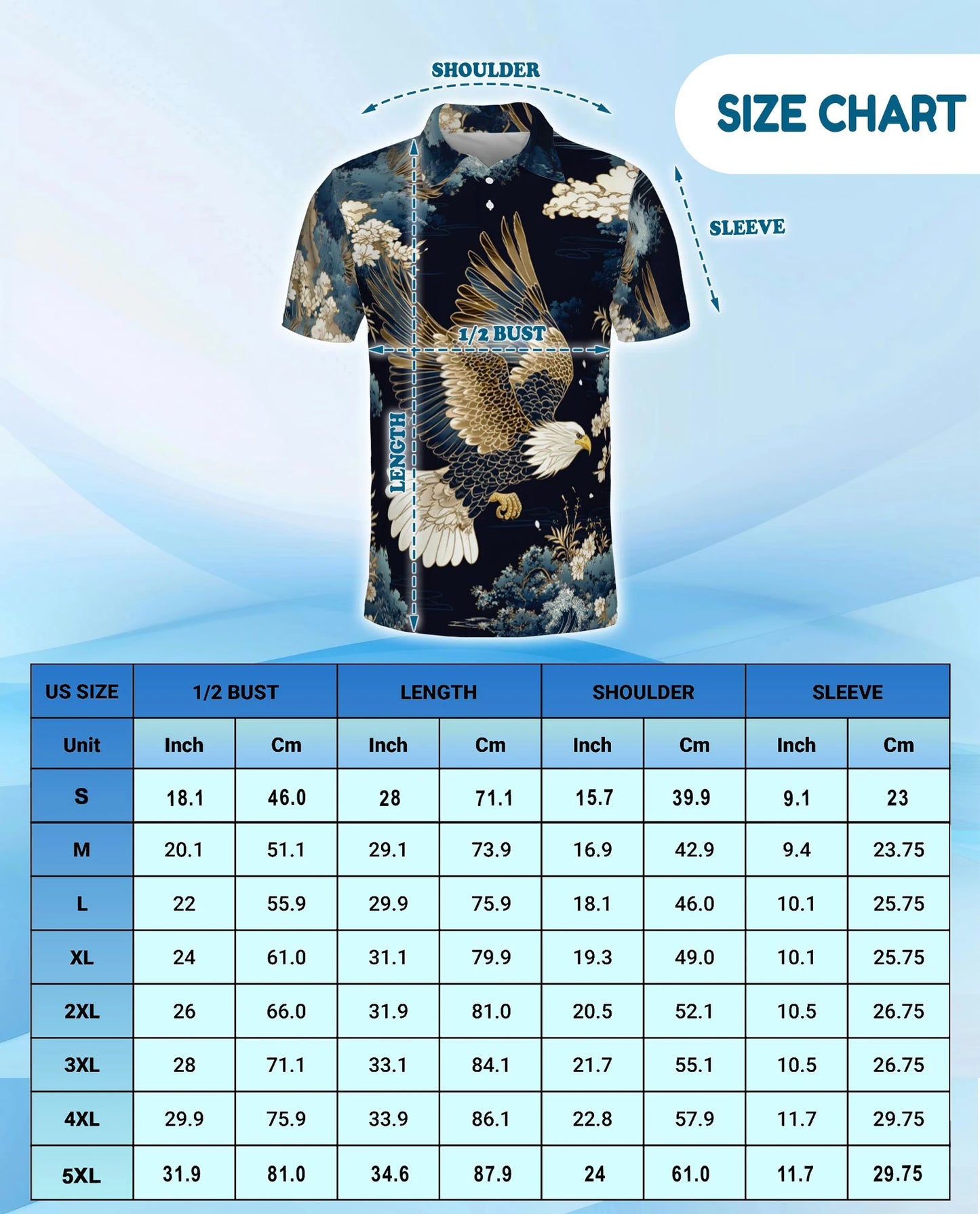 Japanese Eagle Polo Shirt for Men – Traditional Bird Art Style | Netecom