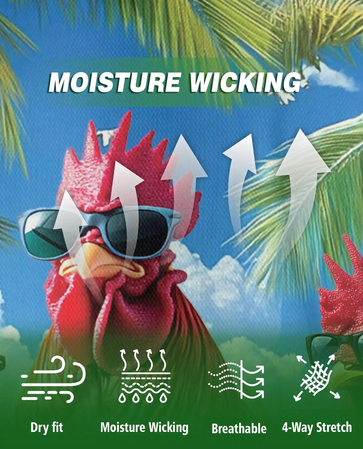 Funny Chicken Hawaiian 3D Polo Shirt | Netecom