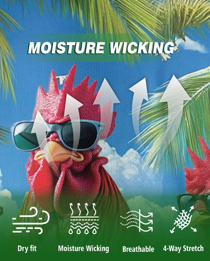 Funny Chicken Hawaiian 3D Polo Shirt | Netecom