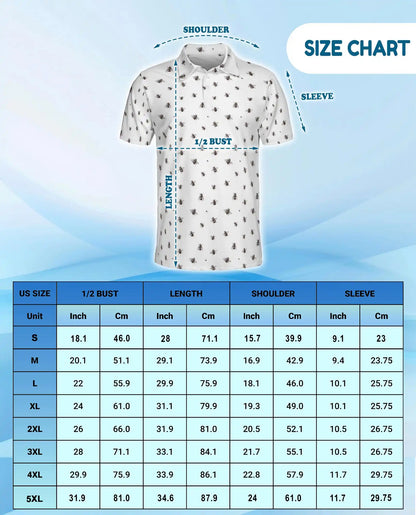 Bee Polo Shirt - Minimalist Honey Bee Pattern Nature Style | Netecom
