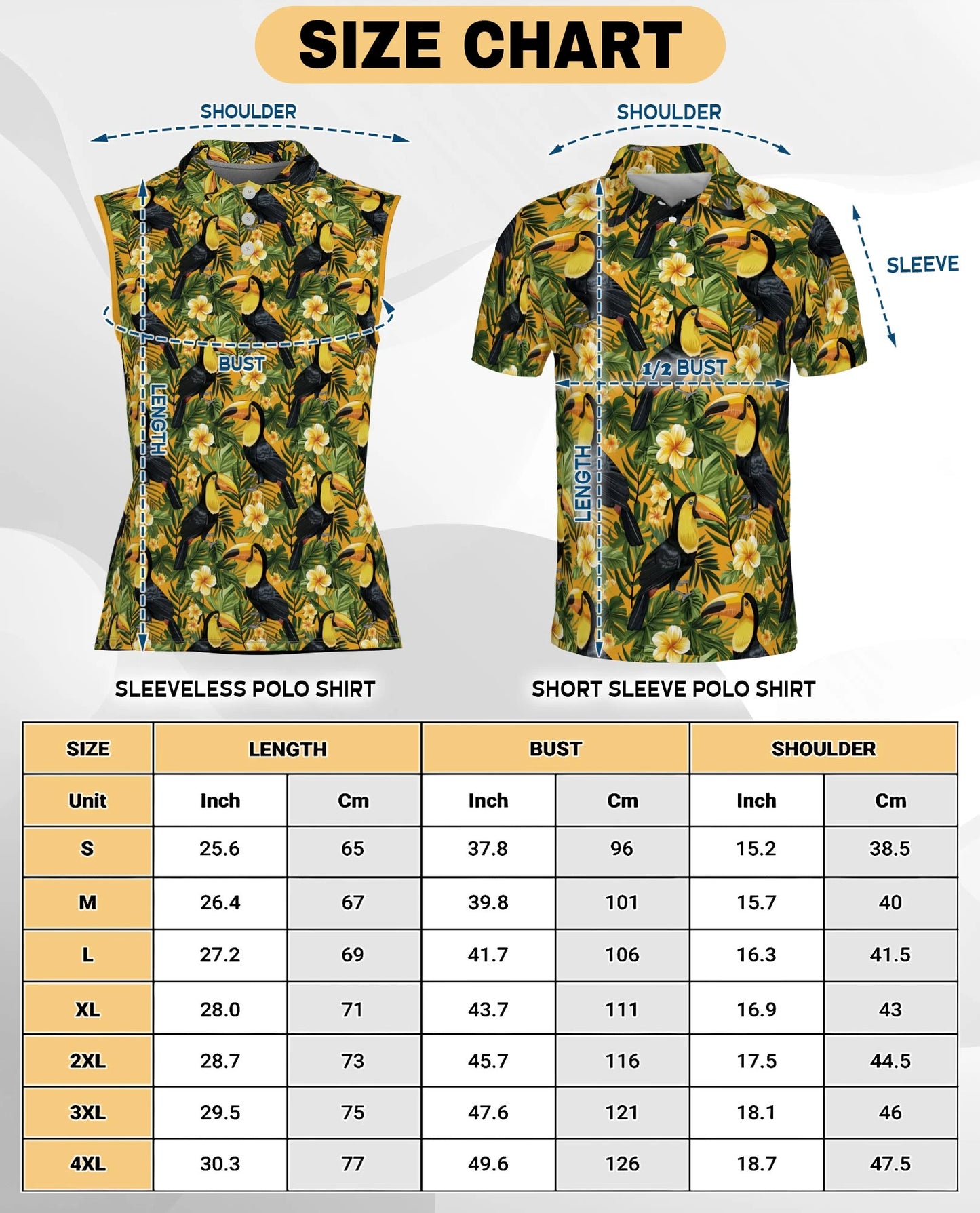 Toucan Tropical Floral Sleeveless Polo Shirt for Women – Exotic Bird Summer Style | Netecom