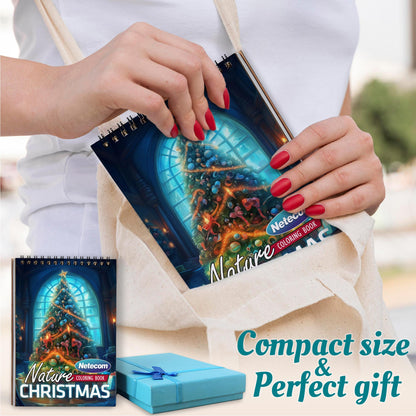 Netecom Christmas Nature Spiral Coloring Book For Adults