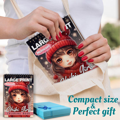 Netecom Chibi Girls Christmas Spiral Coloring Book For Adults